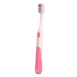 Suavinex Oralcare Junior - Handtandenborstel voor kinderen vanaf 6 jaar met roze beschermkapje