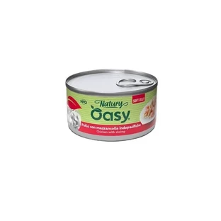 Oasy Wet Cat Natury Soft Jelly Chicken with Shrimp - Complementary Food for Adult Cats, 85 g