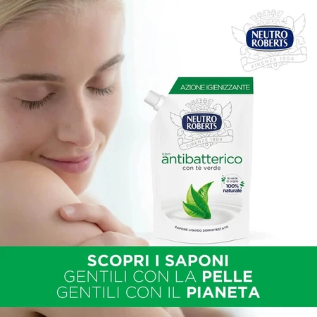Neutro Roberts Thé vert - Savon liquide antibactérien - Recharge de 400 ml