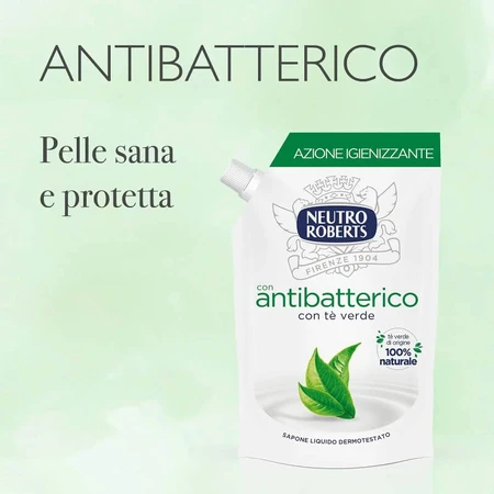 Neutro Roberts Thé vert - Savon liquide antibactérien - Recharge de 400 ml