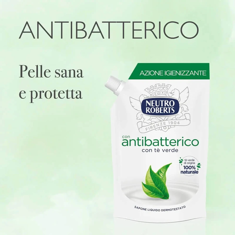 Neutro Roberts Thé vert - Savon liquide antibactérien - Recharge de 400 ml