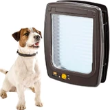 Ferplast Swing 11 Braun – Schwingtür für große Katzen und mittelgroße Hunde mit 4-Wege-Verriegelungsmechanismus, 31 x 9,6 x H 38,4 cm