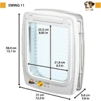Ferplast Swing 11 Braun – Schwingtür für große Katzen und mittelgroße Hunde mit 4-Wege-Verriegelungsmechanismus, 31 x 9,6 x H 38,4 cm