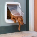 Ferplast Swing 11 Braun – Schwingtür für große Katzen und mittelgroße Hunde mit 4-Wege-Verriegelungsmechanismus, 31 x 9,6 x H 38,4 cm
