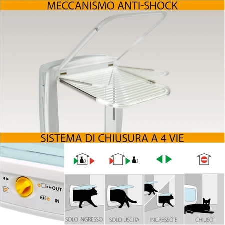 Ferplast Swing 11 Braun – Schwingtür für große Katzen und mittelgroße Hunde mit 4-Wege-Verriegelungsmechanismus, 31 x 9,6 x H 38,4 cm