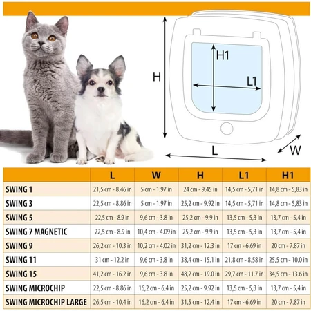 Ferplast Swing 11 Braun – Schwingtür für große Katzen und mittelgroße Hunde mit 4-Wege-Verriegelungsmechanismus, 31 x 9,6 x H 38,4 cm