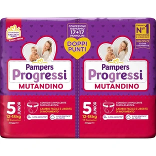 Pampers Progressi Pull-Ups - 34 pañales, talla 5 Junior (12–18 kg)
