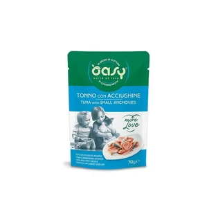 Oasy More Love Tonijn met ansjovis - Aanvullende voeding voor volwassen katten, 70 g