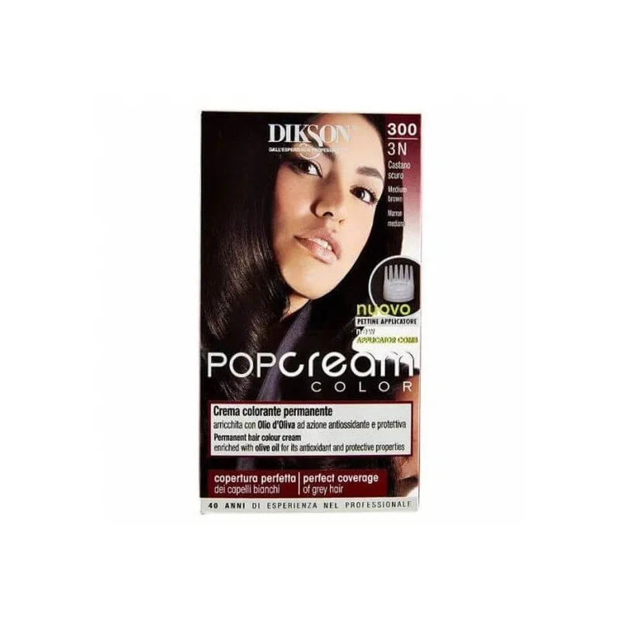 Dikson Pop Cream Color - Coloration permanente n° 300, brun foncé