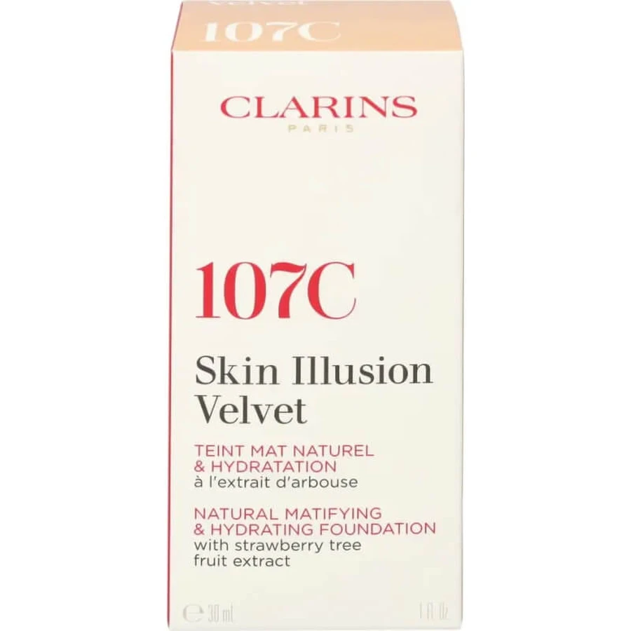 Clarins Skin Illusion Velvet – Flüssige Foundation – Nr. 107C Beige