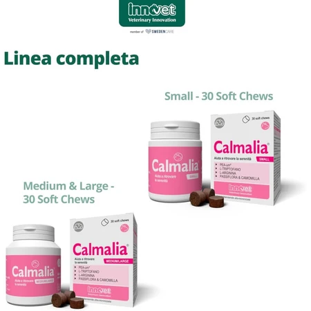 Innovet Calmalia Small – Ergänzungsfuttermittel für Hunde bei Angst und Stress, 30 Weichkautabletten