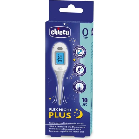 Chicco Flex Night Plus - Termómetro digital con pantalla retroiluminada