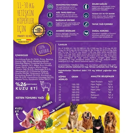 Exclusion Mediterraneo Noble Grain Lamb - Aliment complet pour chiens adultes de taille moyenne, 3 kg