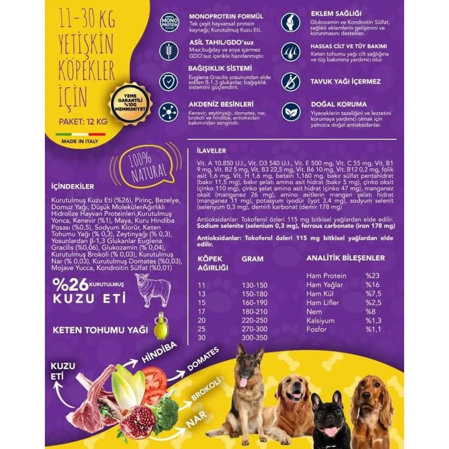 Exclusion Mediterraneo Noble Grain Lamb - Aliment complet pour chiens adultes de taille moyenne, 3 kg