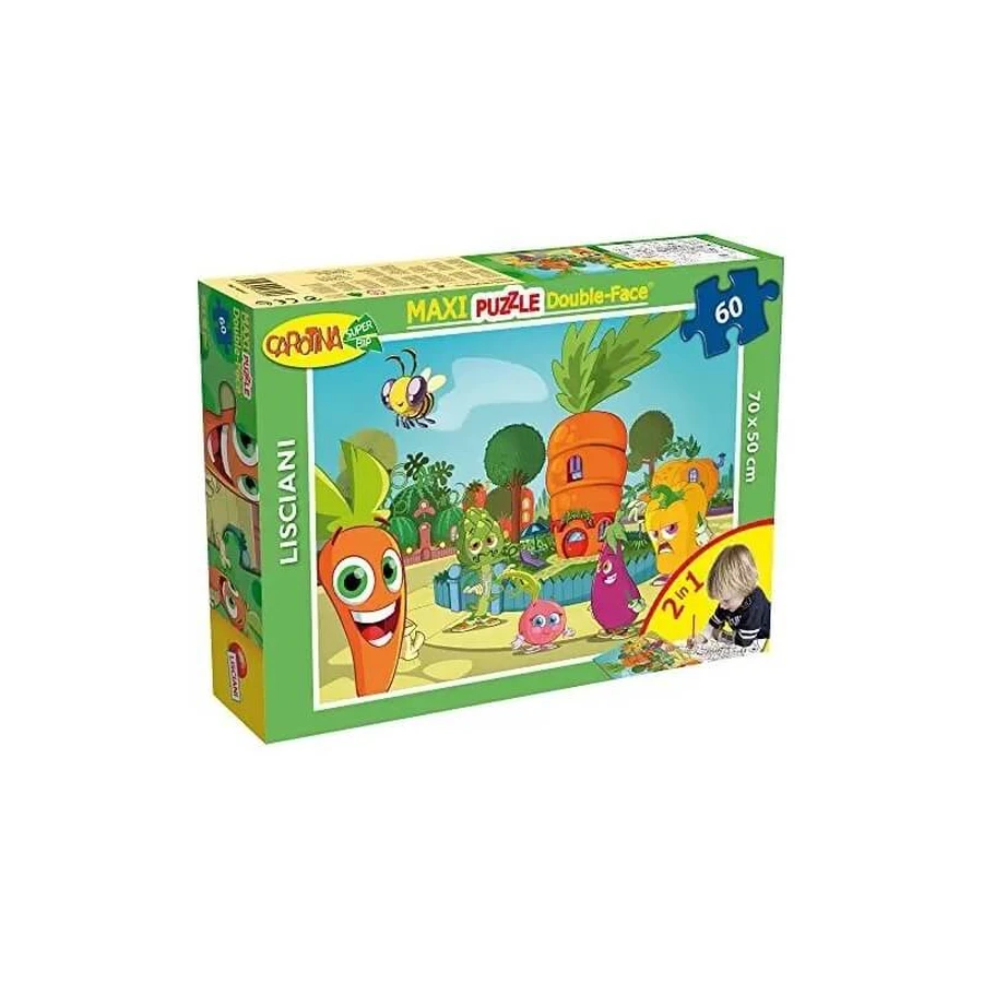 Lisciani Maxi-Puzzle, beidseitig bedruckt, 60 Teile, Möhre, 46553