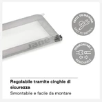 Barandilla para cama Jane Basic: barandilla plegable y abatible para niños, gris, 110 cm