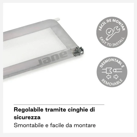 Barandilla para cama Jane Basic: barandilla plegable y abatible para niños, gris, 110 cm