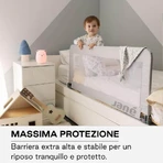 Barandilla para cama Jane Basic: barandilla plegable y abatible para niños, gris, 110 cm