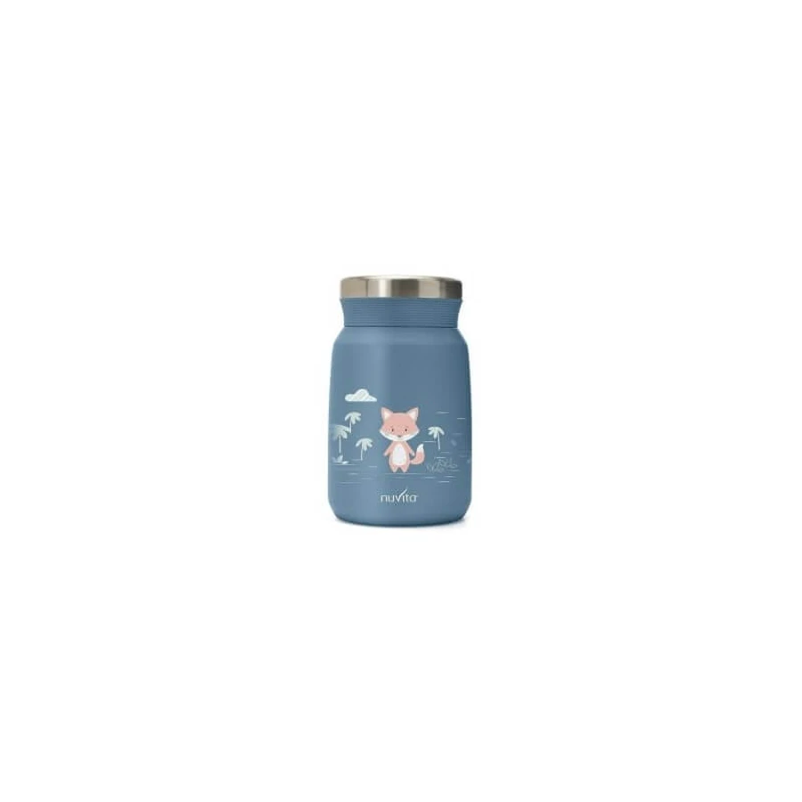 Nuvita-thermosfles – Roestvrijstalen bakje voor warme en koude gerechten, poederblauw, 500 ml