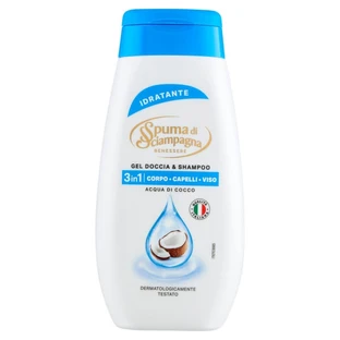 Champagne Foam Coconut Water - 3-in-1 Moisturizing Shower Gel &amp; Shampoo 250 ml