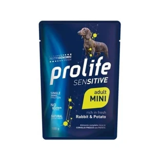 Prolife Sensitive Adult Mini Rabbit & Potatoes - Pienso completo para perros adultos con intolerancias alimentarias, 100 g