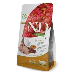 Farmina N&amp;d Quinoa Skin&amp;Coat: codorniz, quinoa, coco y cúrcuma - Pienso para gatos adultos con piel sensible, 5 kg