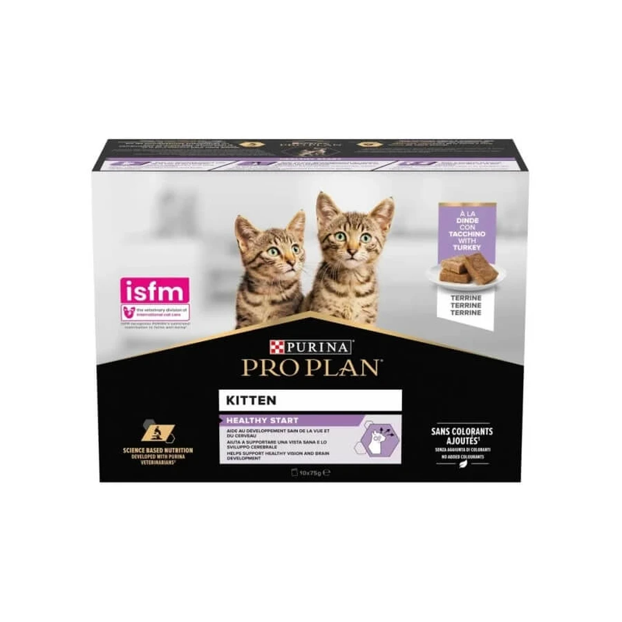 Purina Pro Plan Kitten Kalkoen-terrine - Compleet voer voor kittens, 10 x 75 g