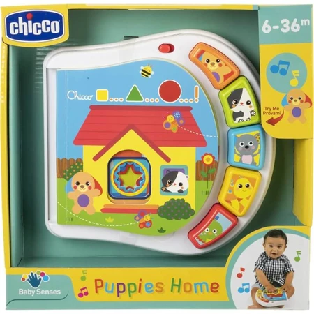 Chicco-boekje „Dieren in huis“ – Speelgoed met lichtjes en geluidjes