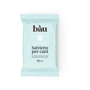Bau Pure Talc Cosmetics - 12 toallitas para perros, 15 x 17 cm
