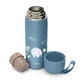 Término Nuvita: recipiente de acero inoxidable para alimentos fríos y calientes con asa de silicona con recubrimiento en polvo azul, 400 ml