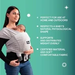 Koala Babycare Cuddle Band – Verstellbare, vorgebundene Babytrage, hellgrau