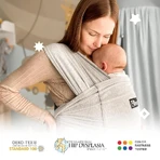 Koala Babycare Cuddle Band – Verstellbare, vorgebundene Babytrage, hellgrau