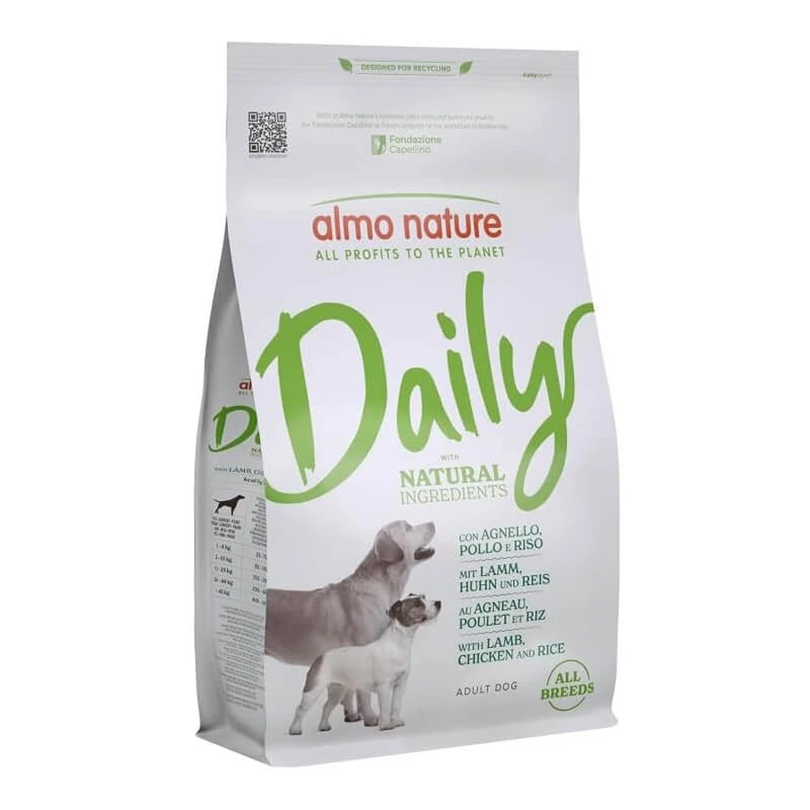 Almo Nature Daily Dog Lamb, Chicken, and Rice - Complete Food for Adult Dogs, 1.2 kg
