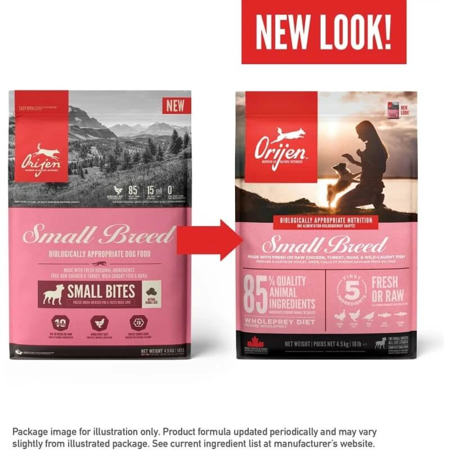 Orijen Small Breed - Aliment complet pour chiens de petite race à toutes les étapes de leur vie, 1,8 kg