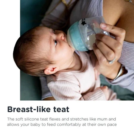 Tommee Tippee Natural Newborn Starter – Fortgeschrittenes, selbststerilisierendes Anti-Kolik-Fütterungsset