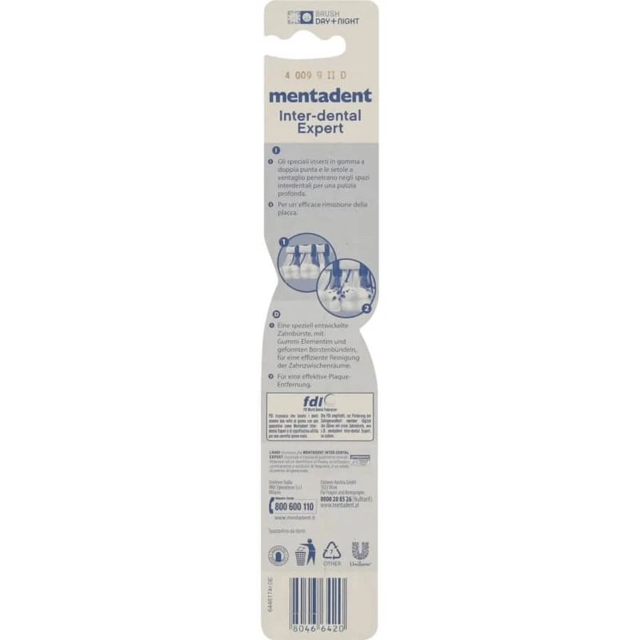 Mentadent Inter-act Toothbrush, Medium Bristles