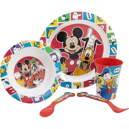 Stor Set 5-piece dinnerware set with Mickey Mouse designs