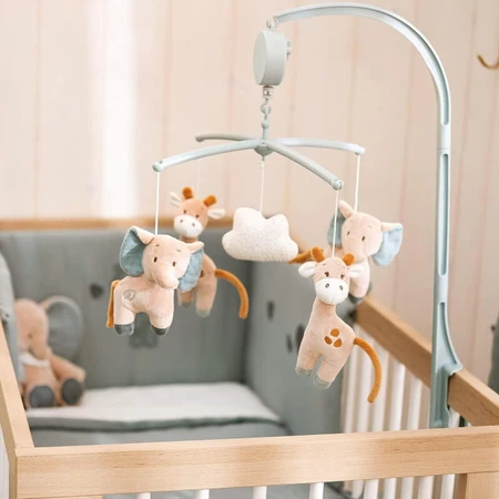 Nattou Luna & Axel – Musik-Mobile aus Holz mit Plüschtieren, 50 cm