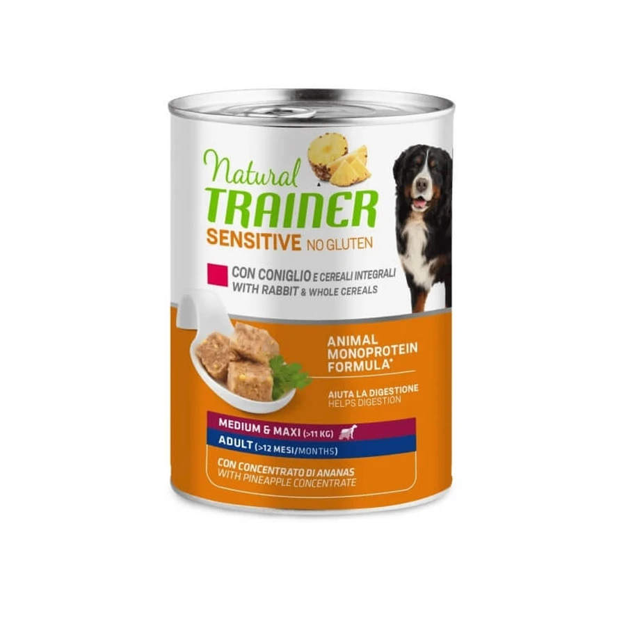 Natural Trainer Sensitive Sans gluten au lapin - Aliment pour chiens adultes de taille moyenne et grande, 400 g