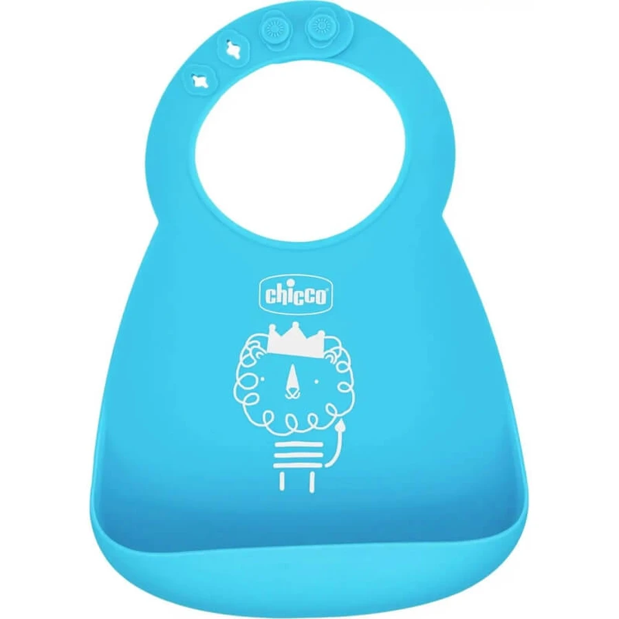 Chicco Easy Start - Set de silicona para la introducción de alimentos sólidos en bebés a partir de los 6 meses - Azul claro