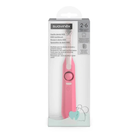 Suavinex Oralcare – Handzahnbürste für Kinder von 2 bis 6 Jahren, rosa