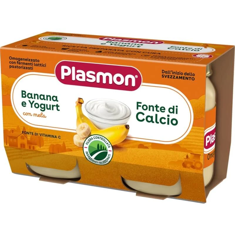 Plasmon Homogenized Yogurt/Banana, 120 g x 2 pieces