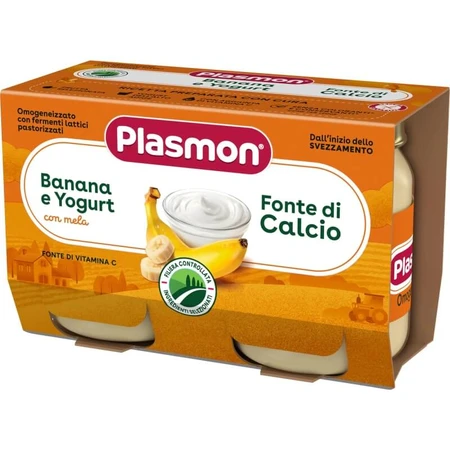Yaourt homogénéisé Plasmon à la banane, 120 g x 2 pièces