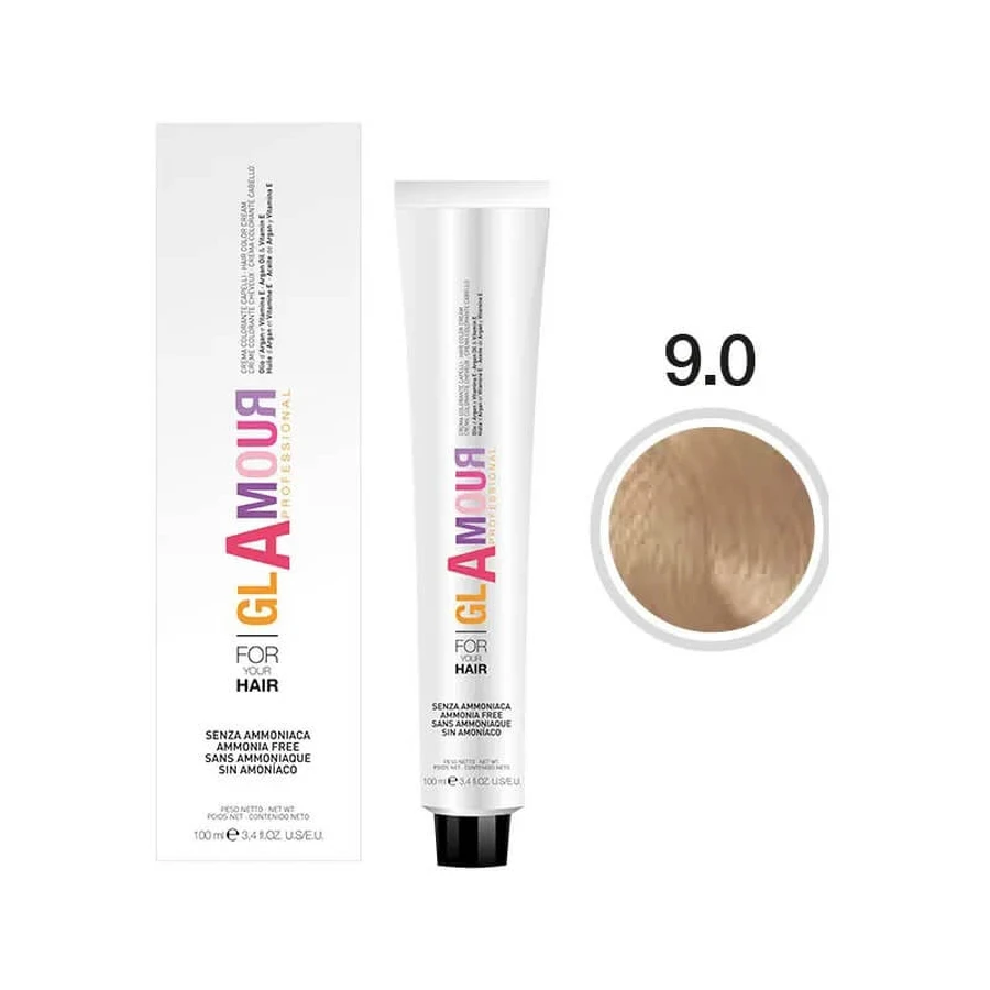 Crema tinte sin amoniaco Glamour - Crema tinte n.º 9.0 Rubio muy claro
