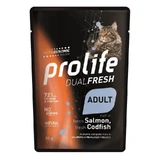 Prolife Dualfresh Lachs und Kabeljau – Alleinfuttermittel für ausgewachsene Katzen, 85 g