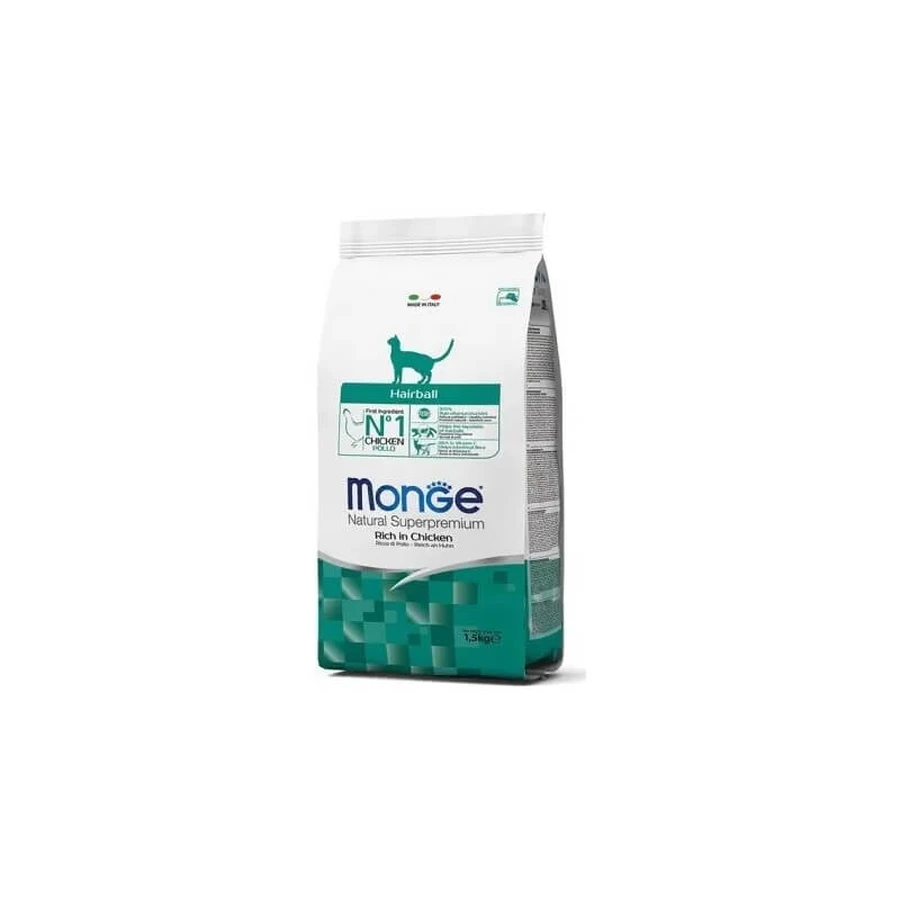 Monge Hairball Super Premium - Droogvoer voor katten, rijk aan kip, 1,5 kg
