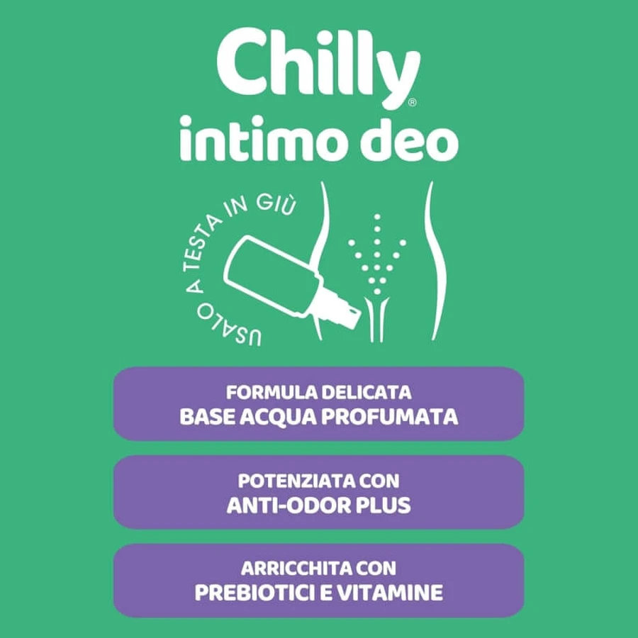 Déodorant intime antibactérien Chilly, pH 5, aux vitamines et prébiotiques, 50 ml