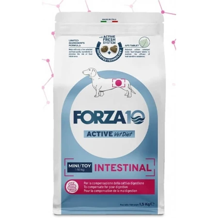 Forza10 Forza 10 Active Vet Diet Intestinal Active Mini/Toy with Fish - Complete Dietary Food for Dogs, 1.5 kg