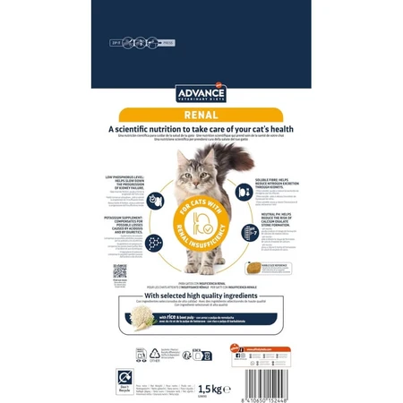 Advance Renal - Complete Dietary Food for Adult Cats with Kidney Problems, 1.5 kg