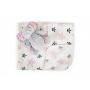 Cangaroo-Geschenkset für Neugeborene – Weiche Fleece-Decke mit rosa Teddybär